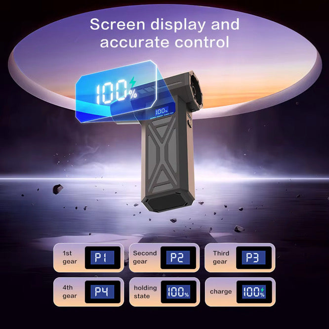 VEYORA Living Rechargeable Air Duster with Digital Display, LED Light & Multi-Nozzle Kit